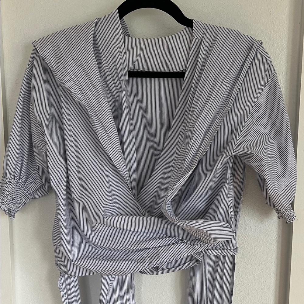 Babaton Wrapped Striped Shirt - Picture 3 of 6